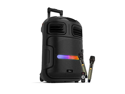 FINGERS RollingParties-51 Bluetooth Trolley Speaker with Powerful 50 W Deep Bass, RGB lights, 15-hour, Bundled 2 Wireless Mics & Additional 2 Mics